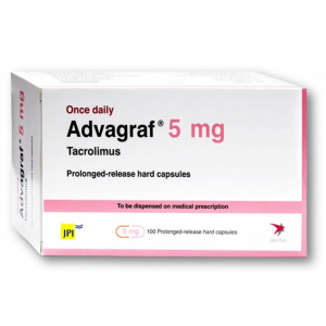 ADVAGRAF 5 MG ( TACROLIMUS ) 100 PROLONGED-RELEASE HARD CAPSULES